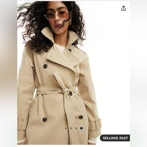 ASOS Design - Longline trench coat in stone 🧥